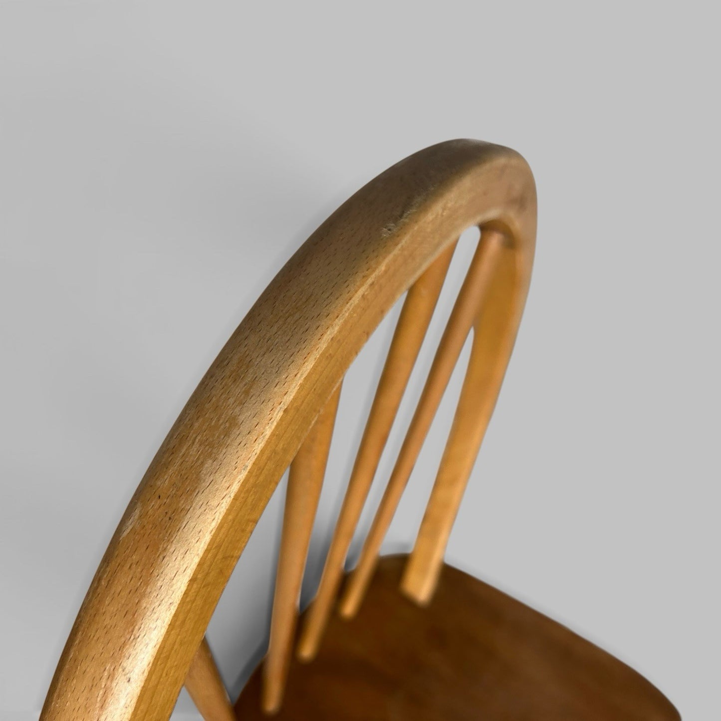Vintage Blonde Ercol Windsor Elm & Beech Dining Chairs – Set of Four