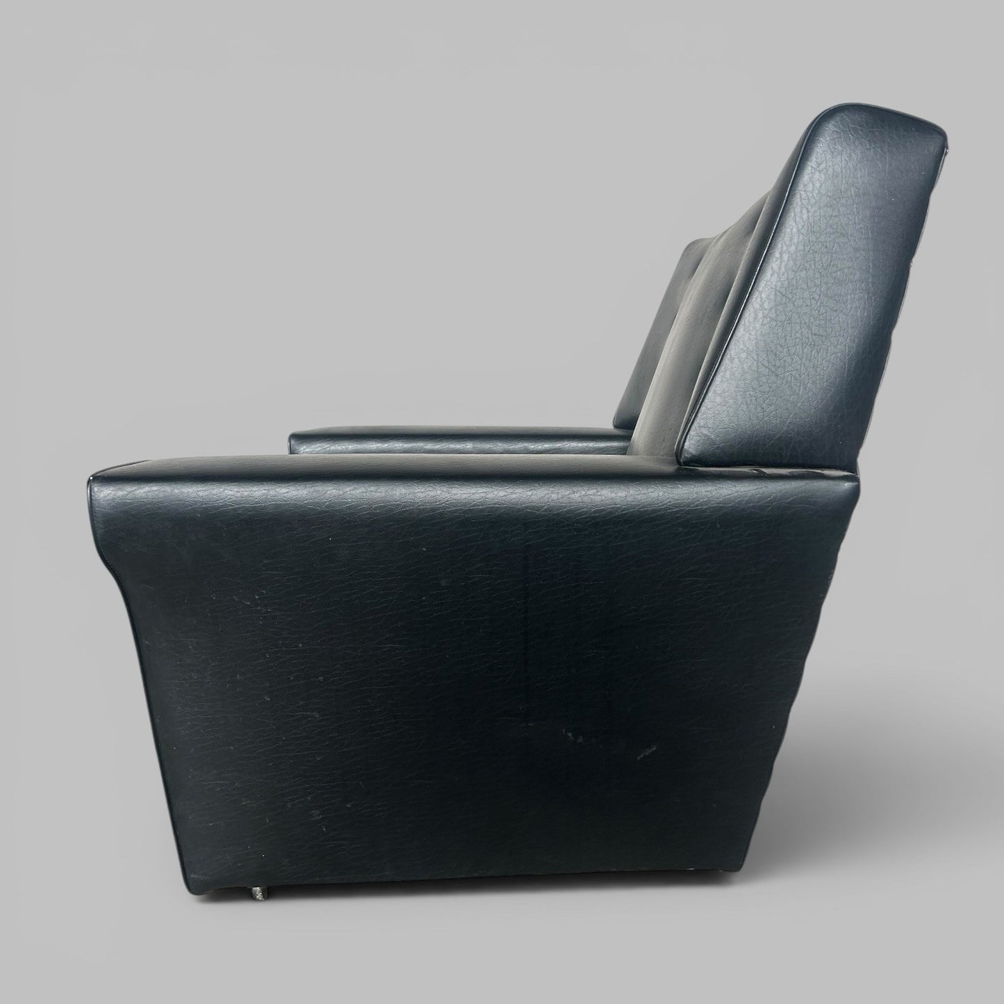 1960s Black Vinyl Lounge Armchair