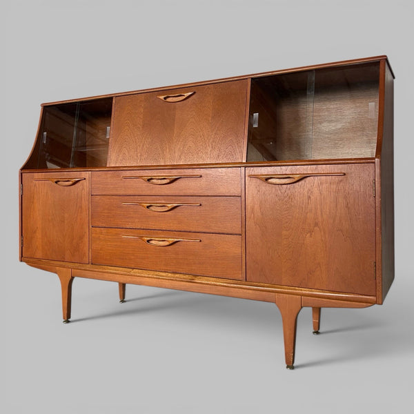 Mid Century Teak Highboard – Display & Cocktail Cabinet