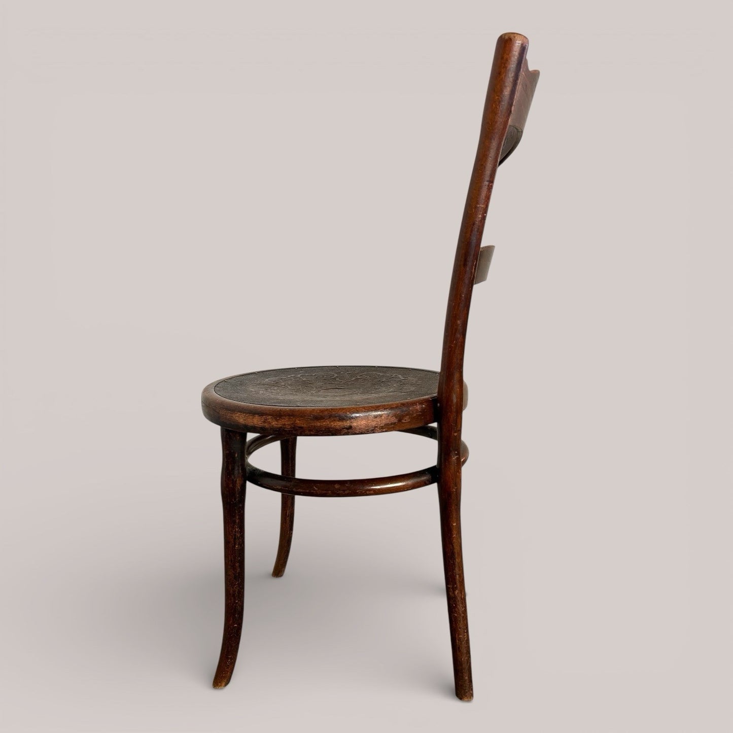 Antique Thonet Bentwood Dining Chair with Embossed Seat