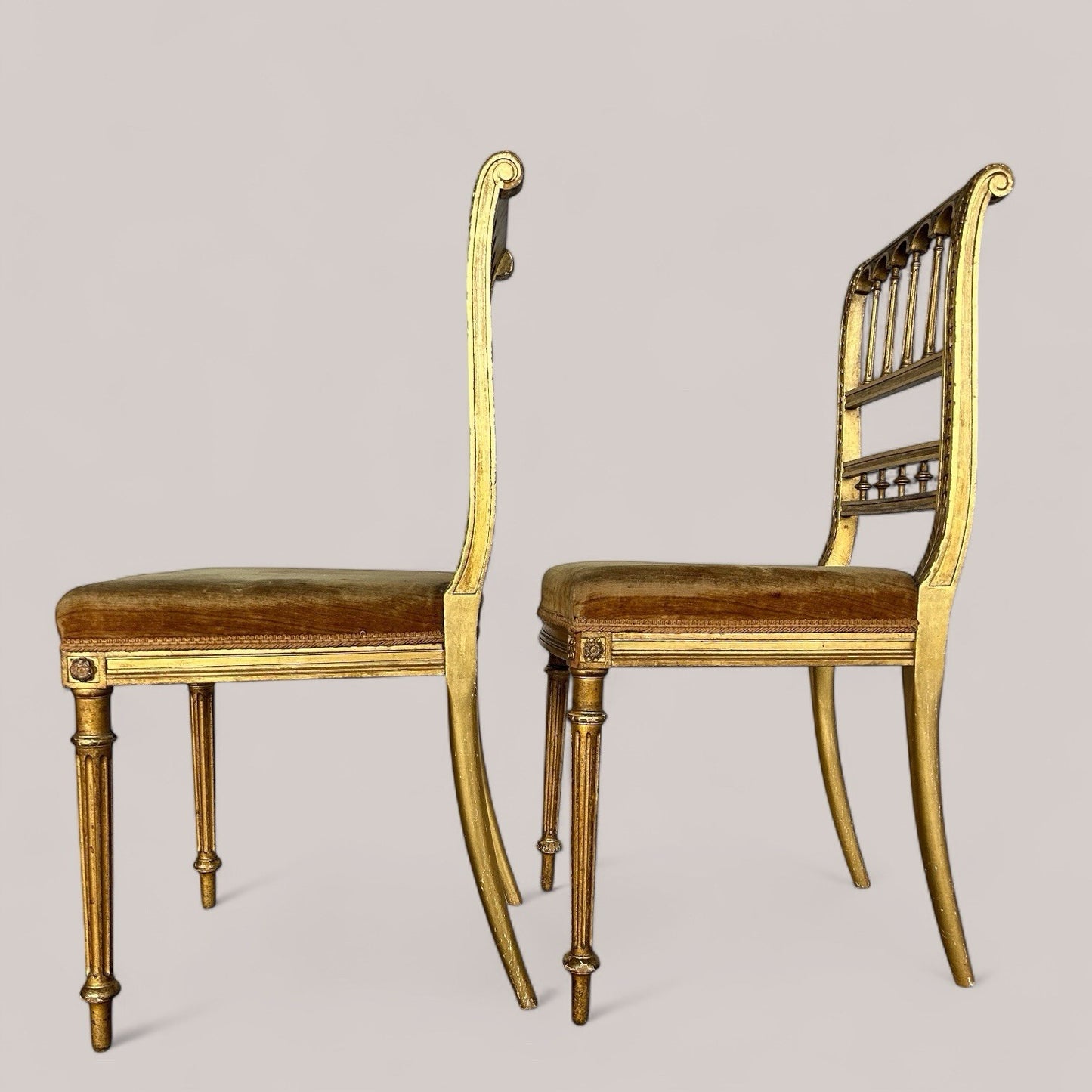 Pair of Antique Gilt Salon Chairs