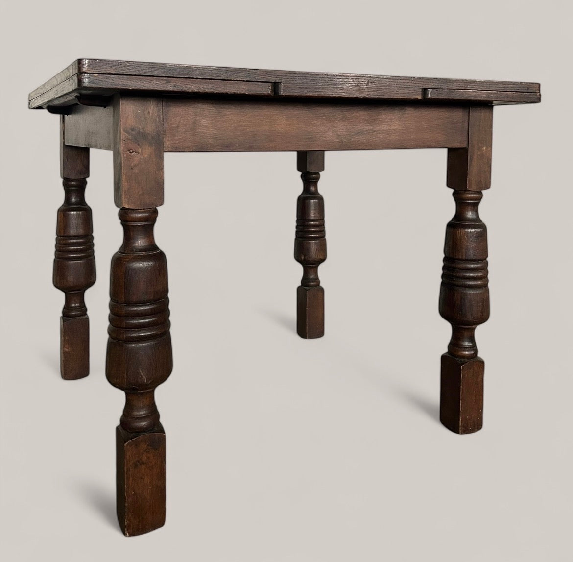 Antique Victorian Oak Drawer-Leaf Table