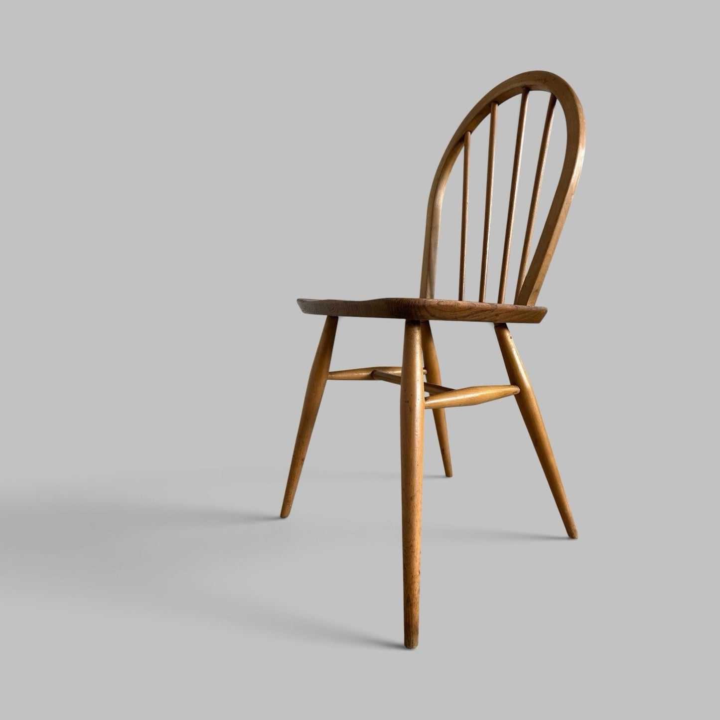 Vintage Blonde Ercol Windsor Elm & Beech Dining Chairs – Set of Four