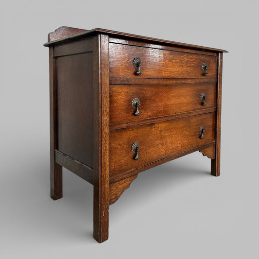 Antique Solid Oak Chest of Drawers – Traditional 3 Drawer Chest