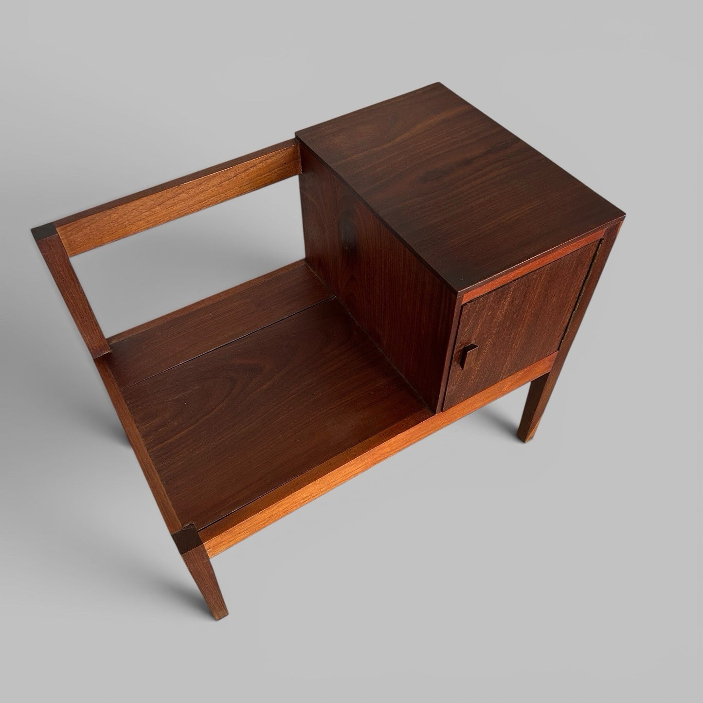 Mid Century Solid Teak Hall Bench / Telephone Seat