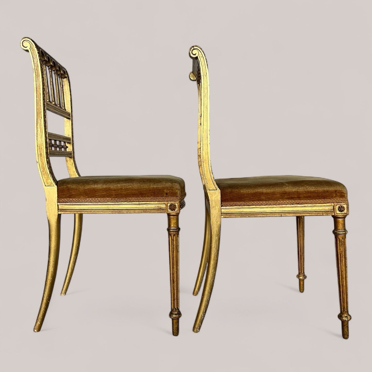 Pair of Antique Gilt Salon Chairs