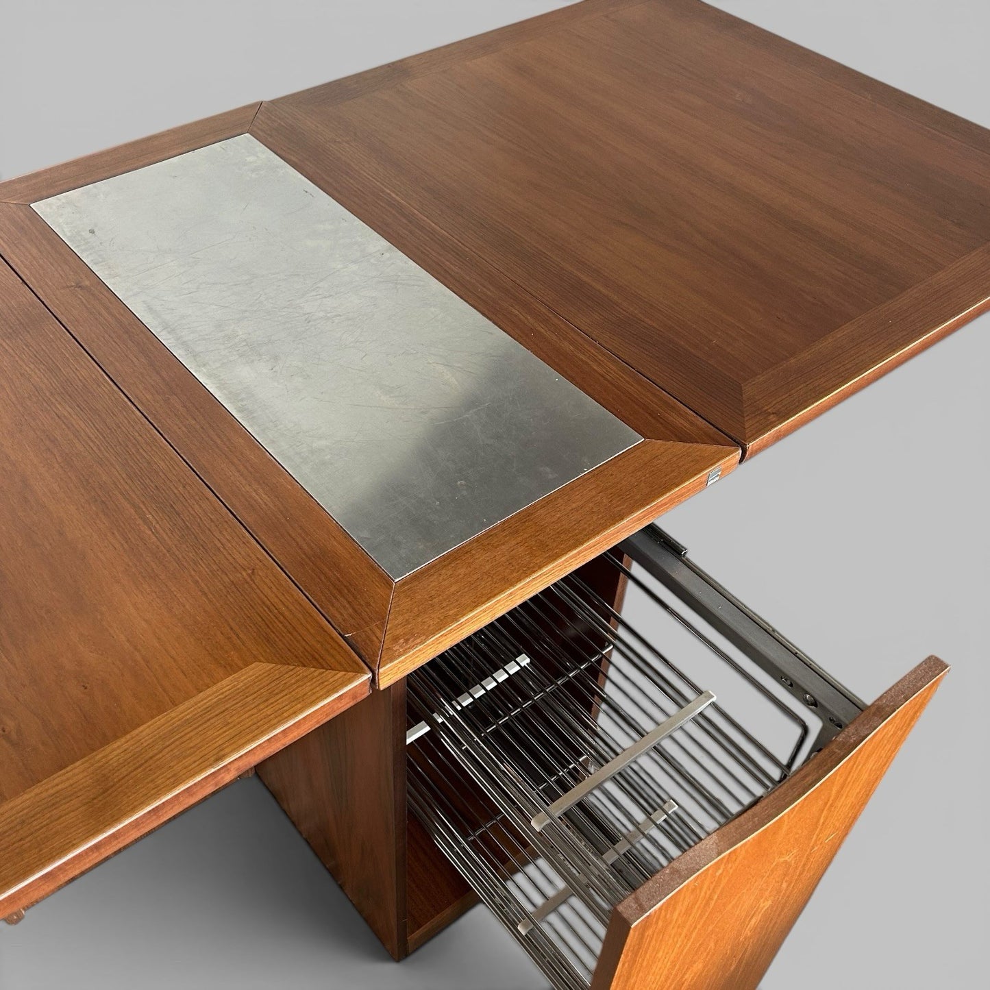 Skovby Danish Teak Drop Leaf Dining Table with Storage