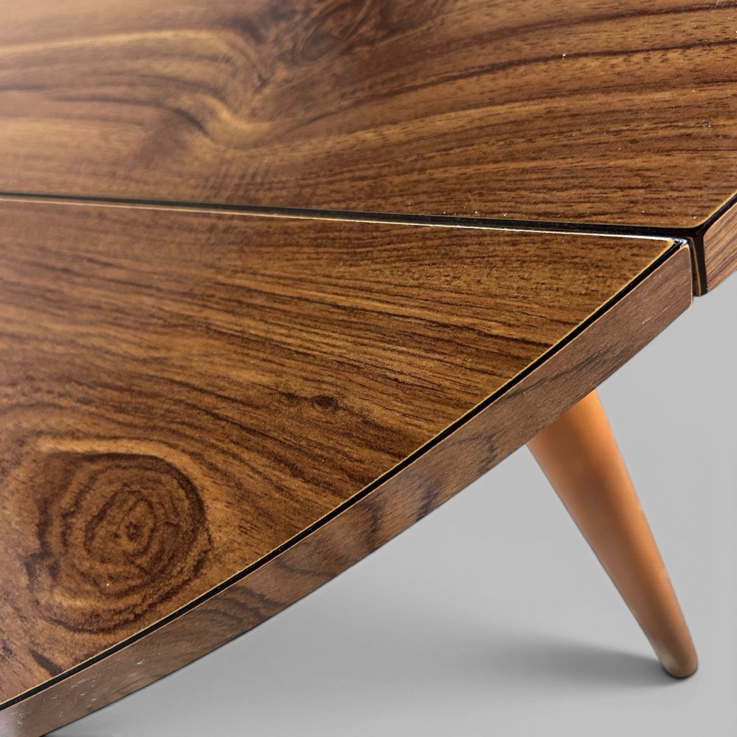 1960s Dinette Drop Leaf Dining Table – Wood Effect Formica Top