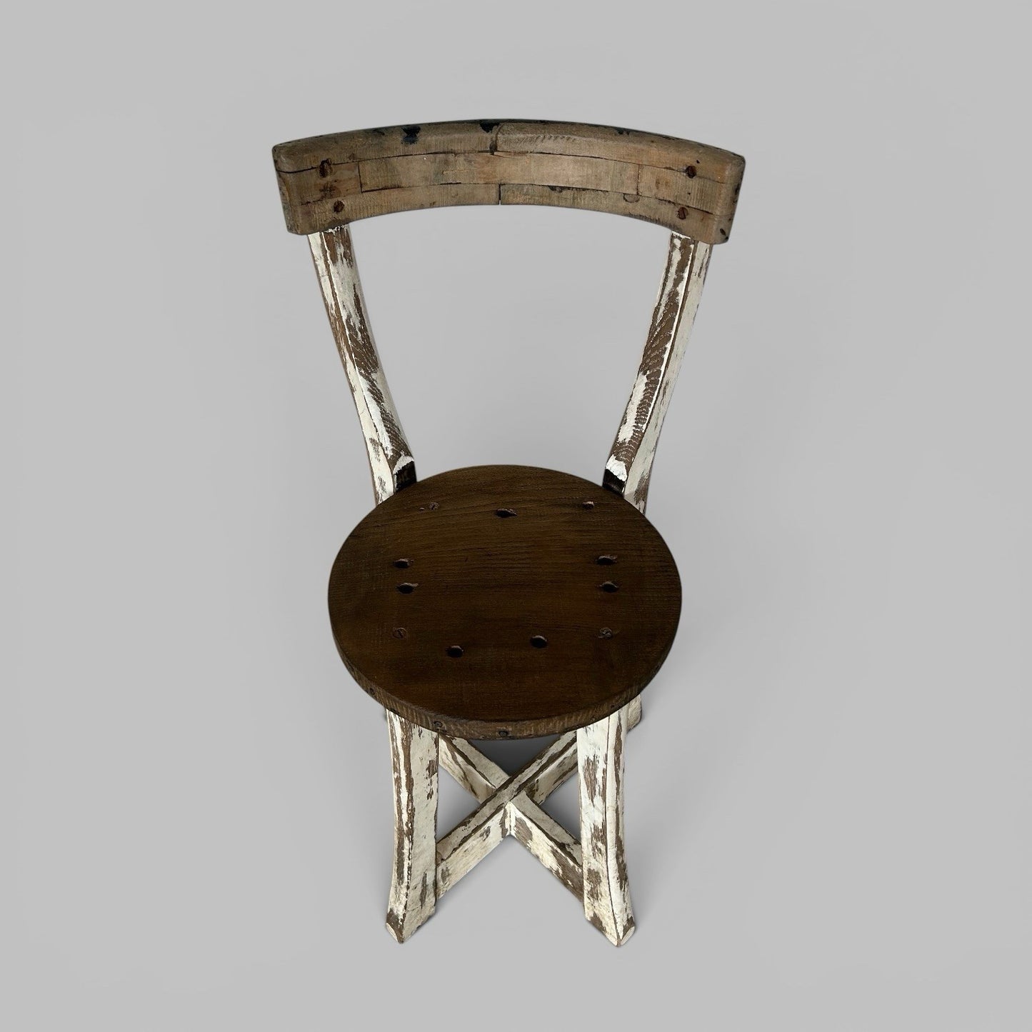 Rustic Distressed Wooden Side Chair