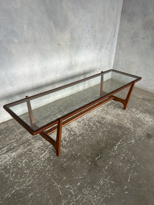 Mid Century Teak And Glass Coffee Table
