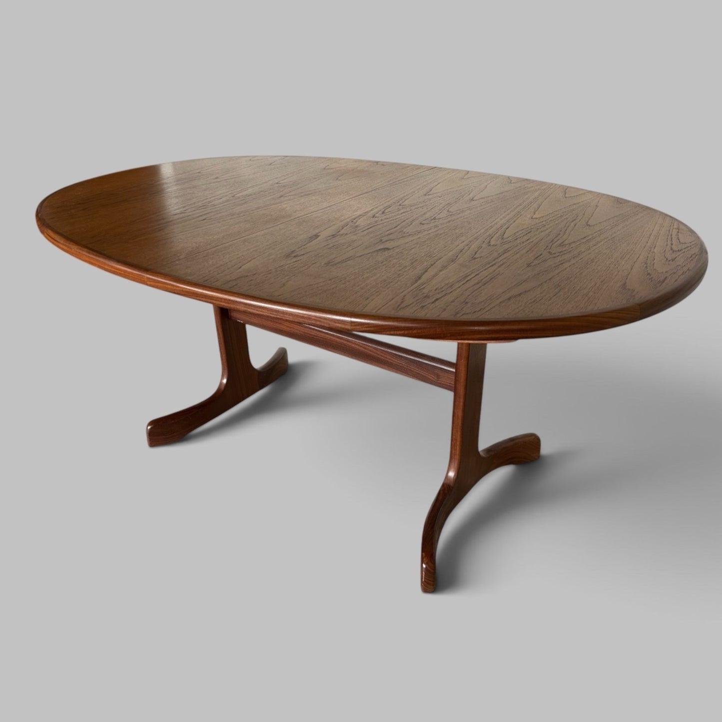 Mid Century G Plan Fresco Teak Extending Oval Dining Table - Vintage 1970s