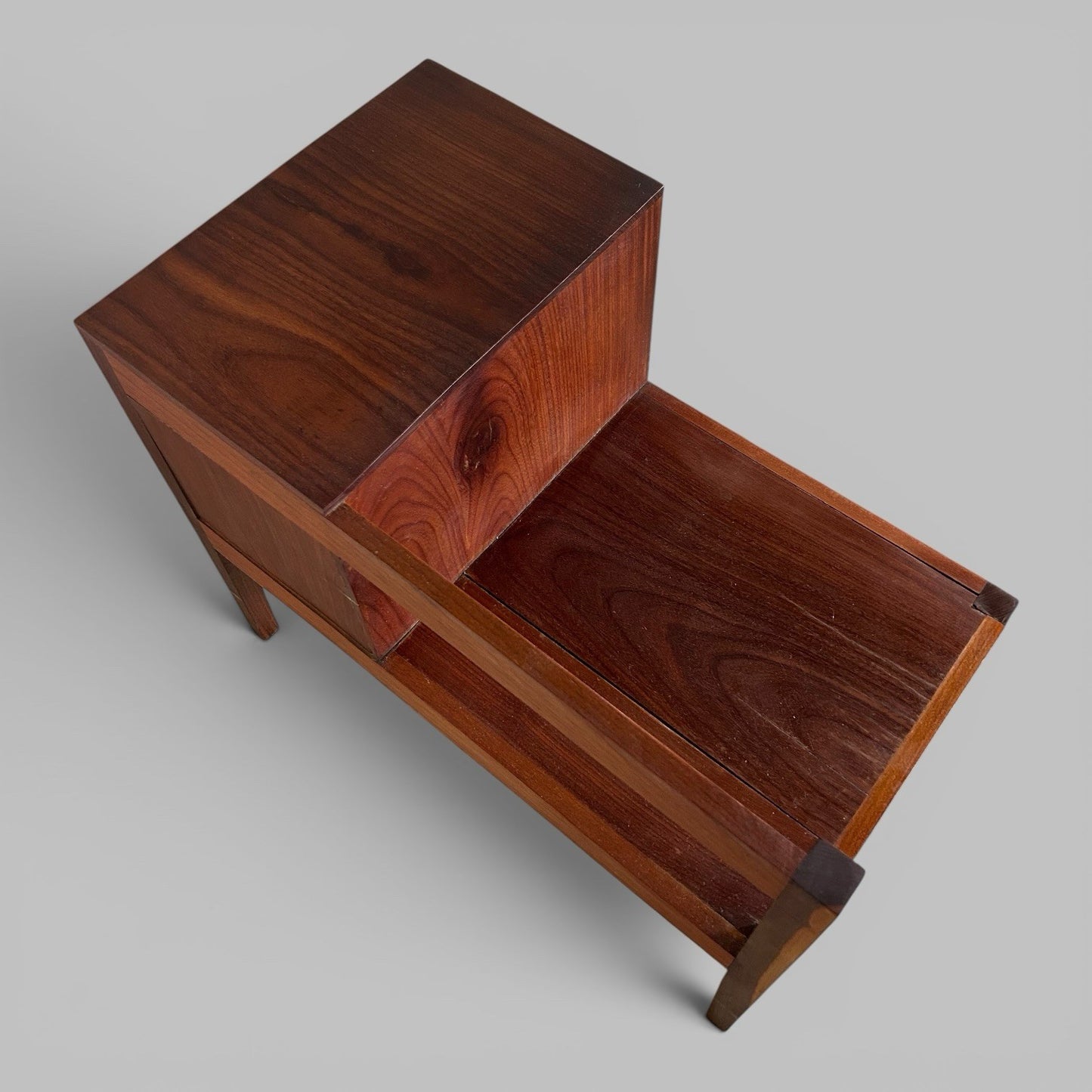 Mid Century Solid Teak Hall Bench / Telephone Seat