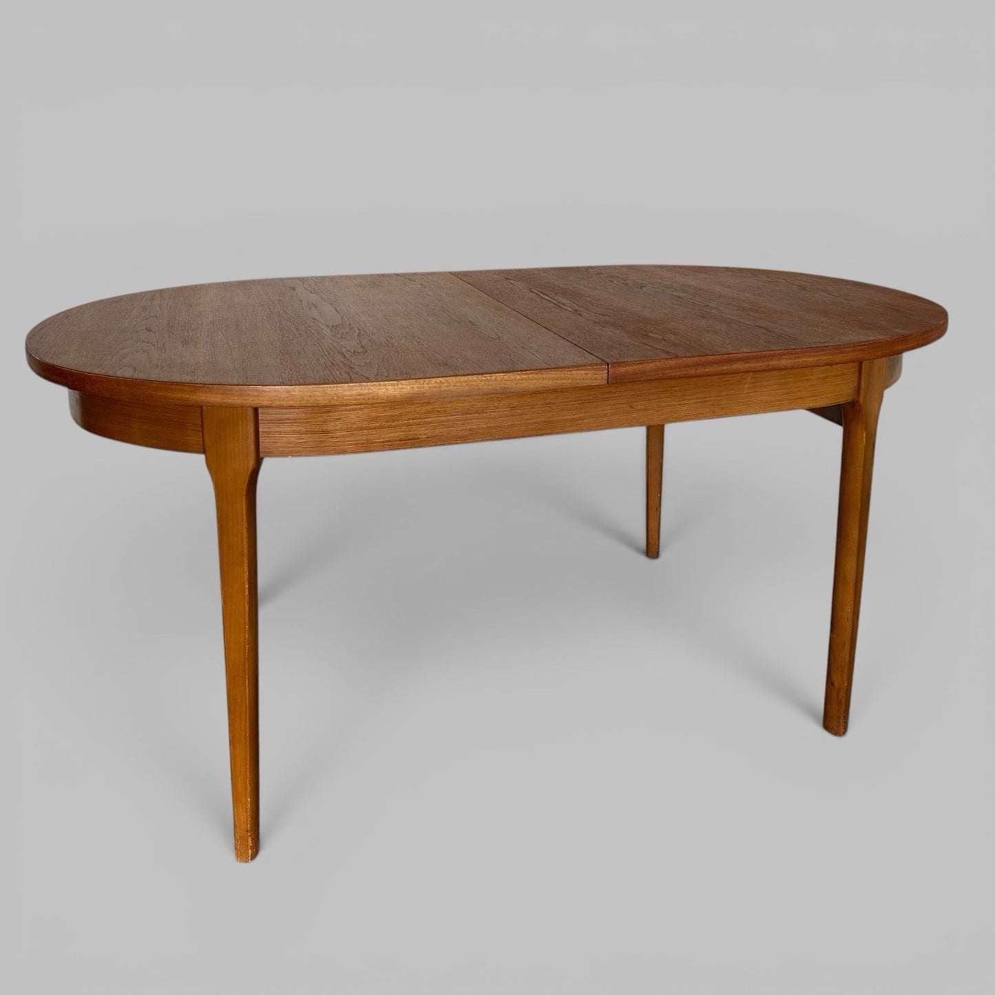 Mid Century Teak Extending Oval Dining Table
