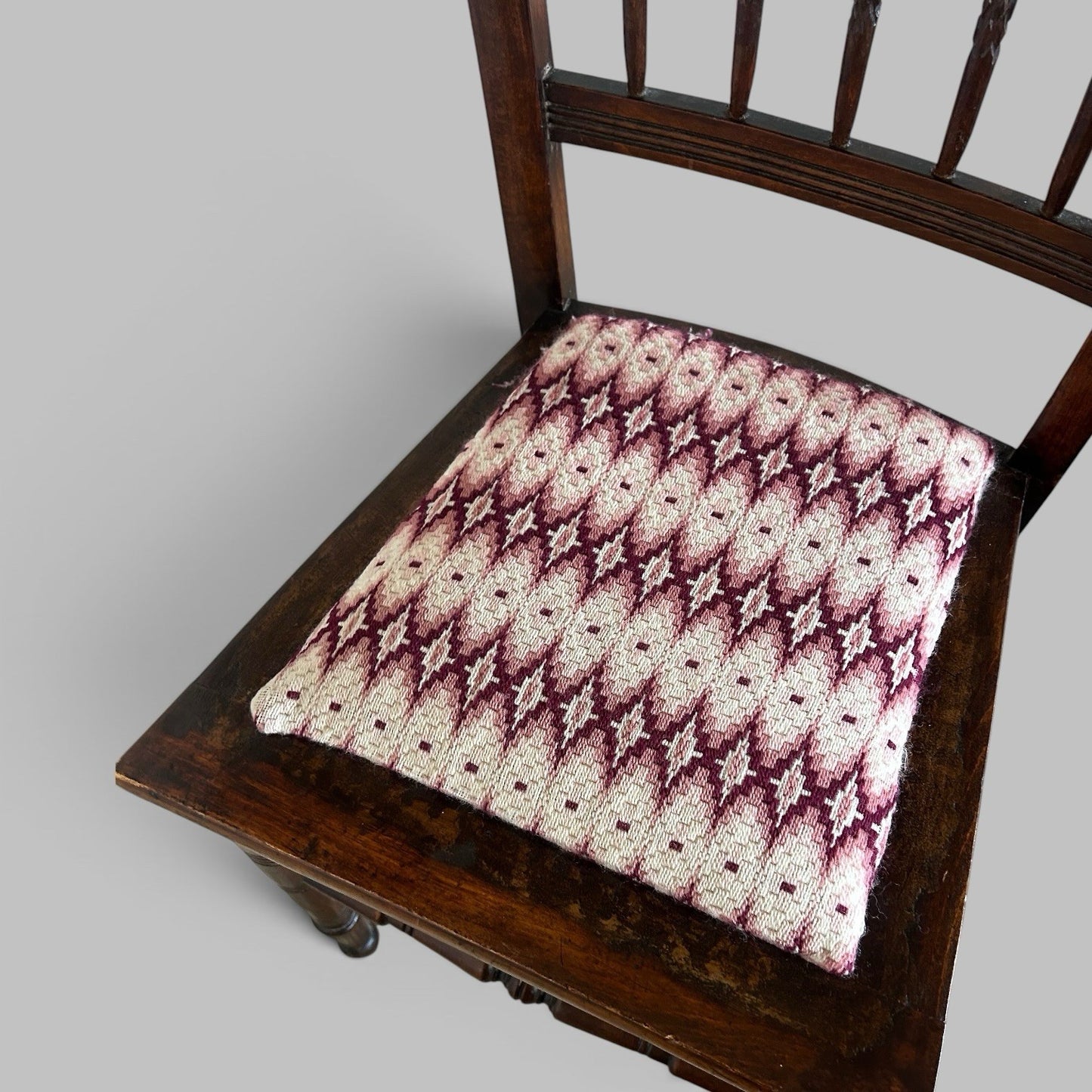 Edwardian Oak Side Chair with Barley Twist Back