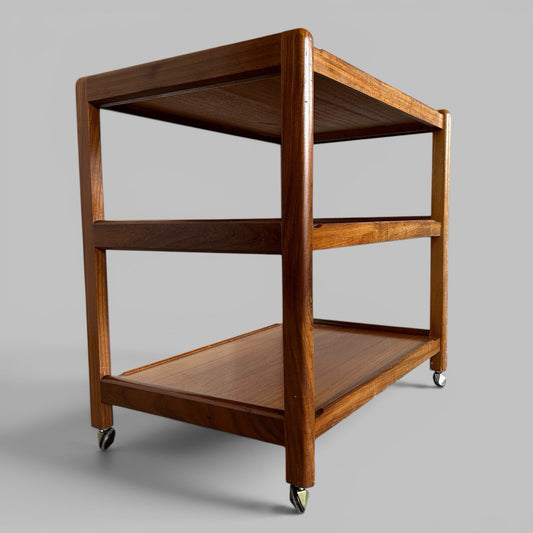 Mid Century Danish Teak Drinks Trolley on Castors