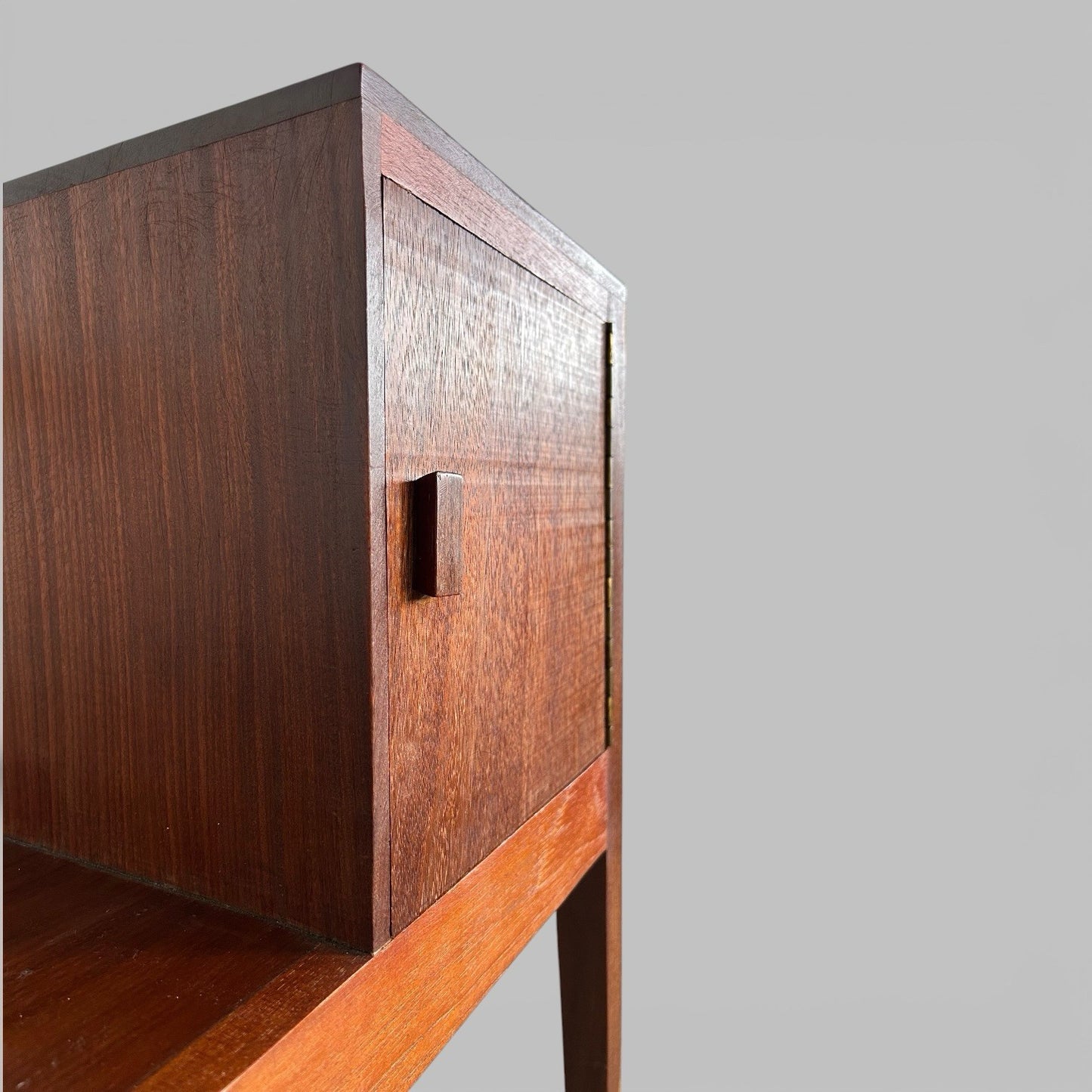 Mid Century Solid Teak Hall Bench / Telephone Seat