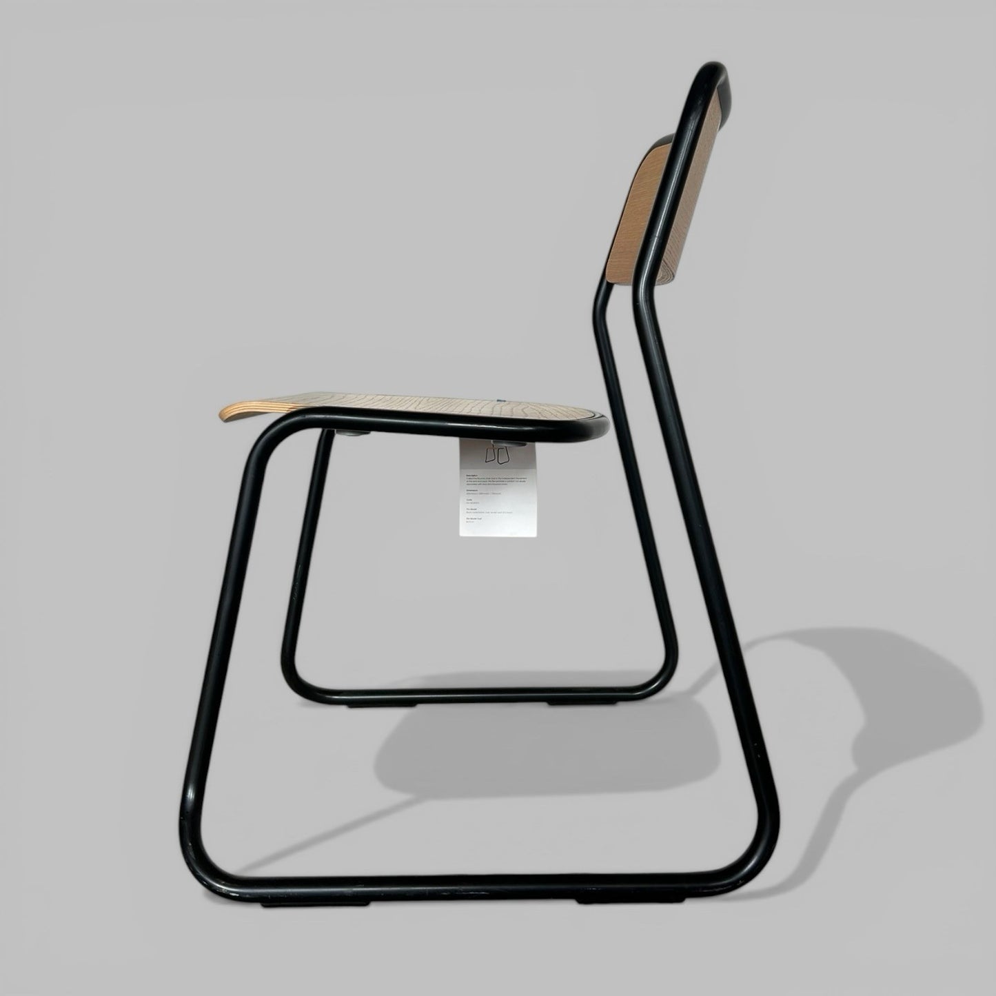 NaughtOne Bounce cantilever chair, oak and black steel dining chair