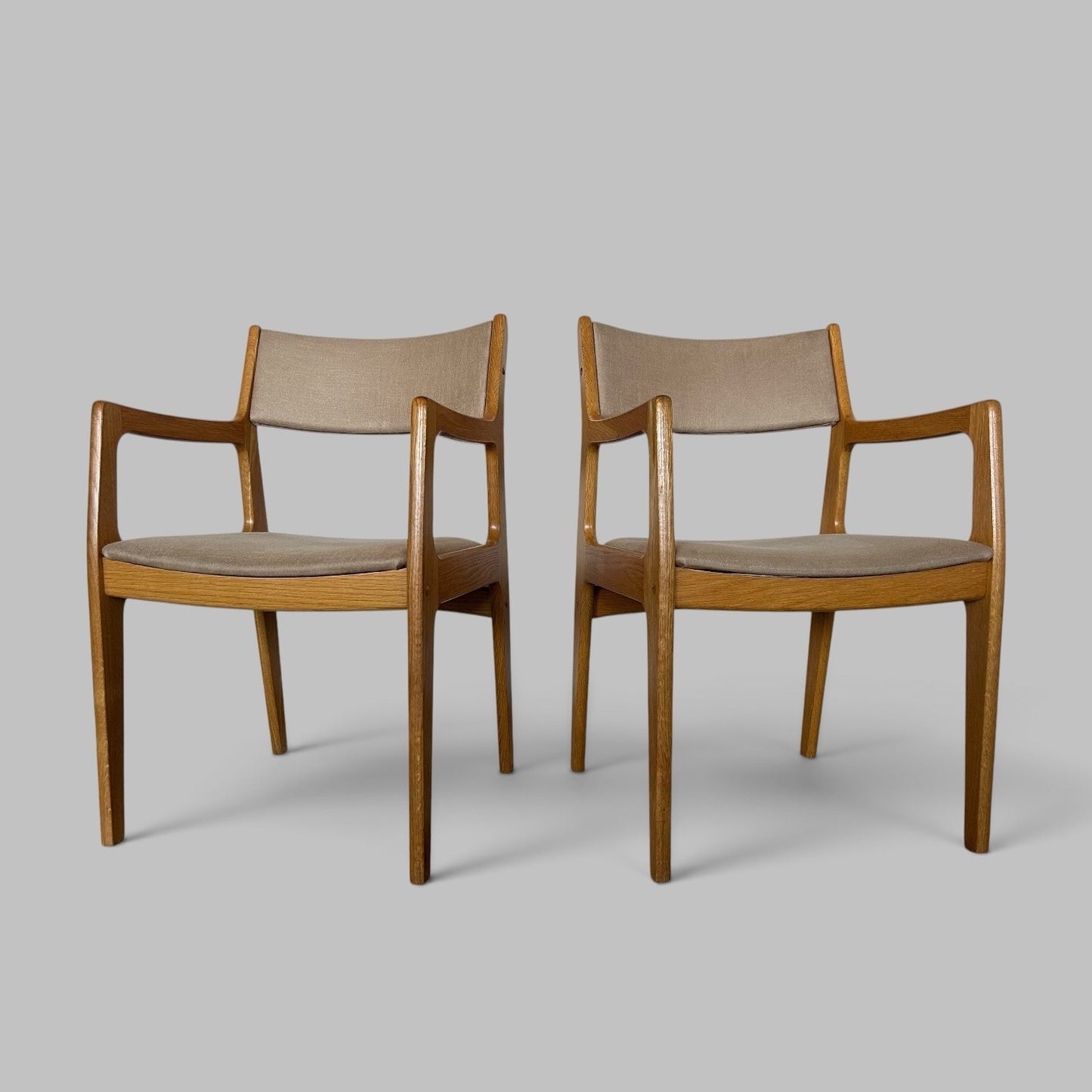 Pair of Vintage D-Scan Light Oak Armchairs