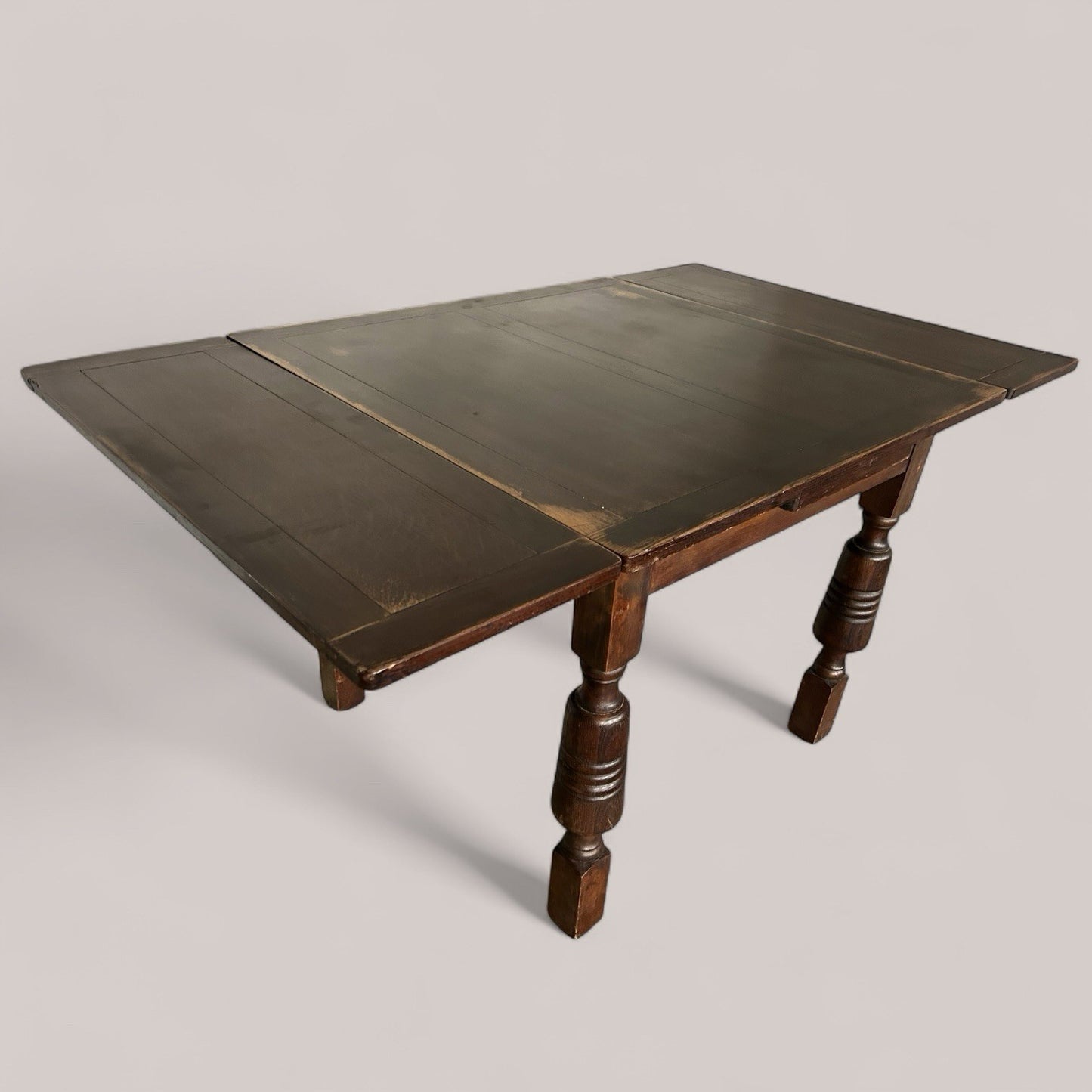 Antique Victorian Oak Drawer-Leaf Table