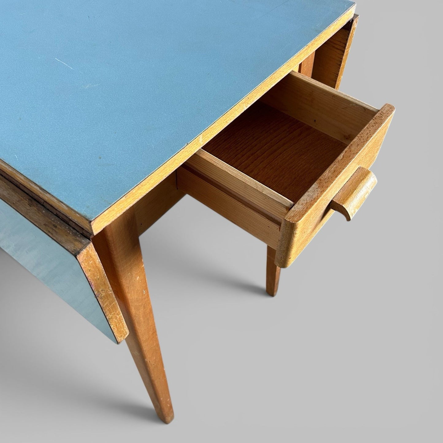 1960s Formica Drop Leaf Dining Table & Stacking Chair Set