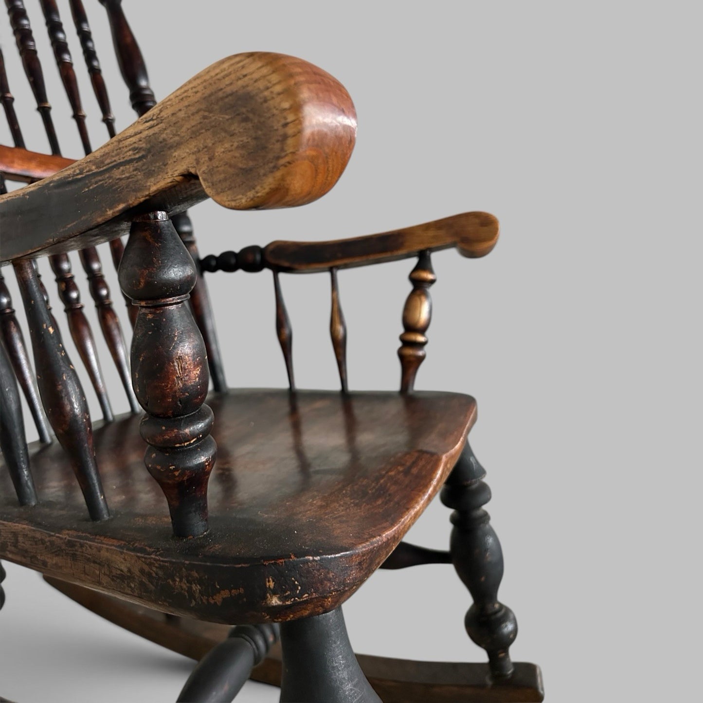 Antique John Shadford ‘Caistor’ Ash & Elm Rocking Chair, c.1850–1890