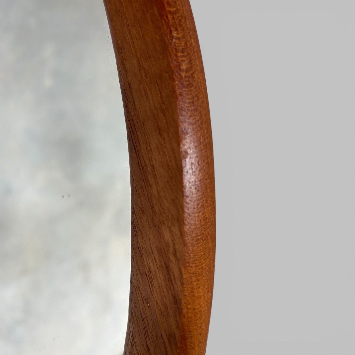 Mid Century Teak Round Wall Mirror