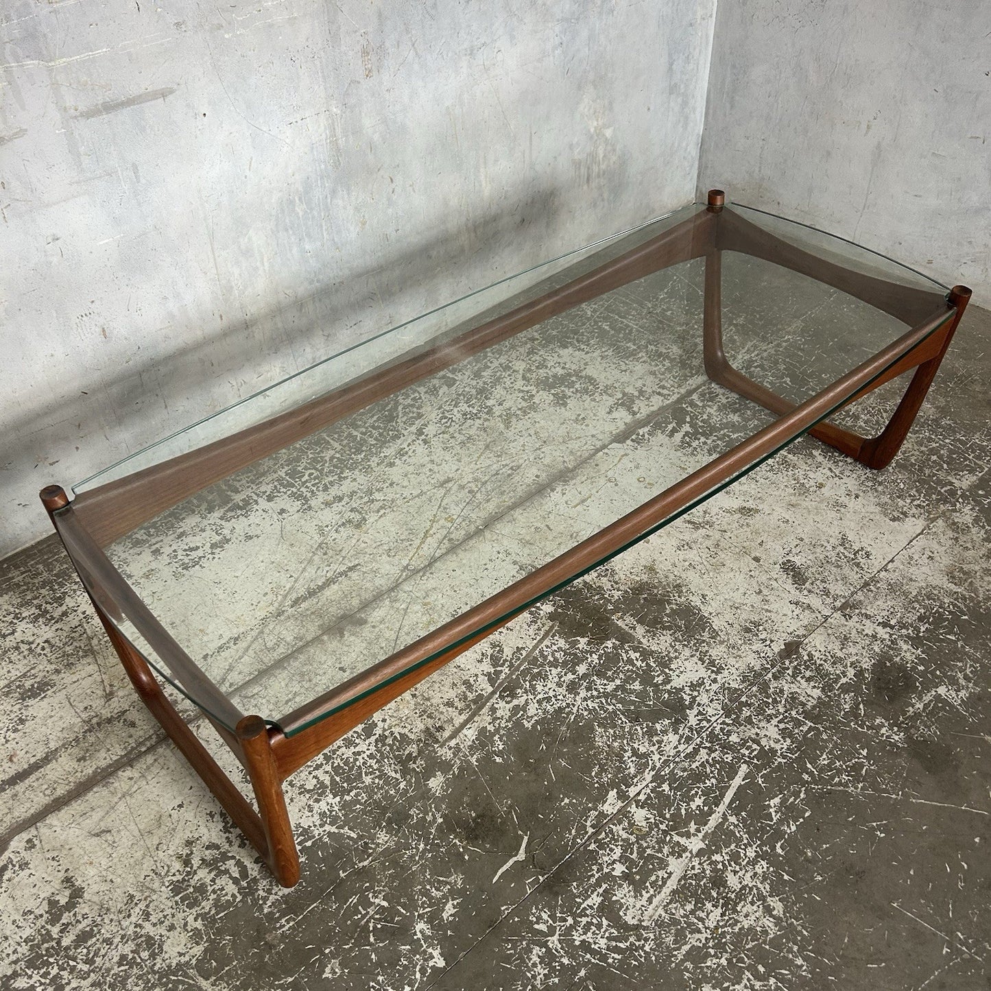 Mid Century Teak & Glass Coffee Table