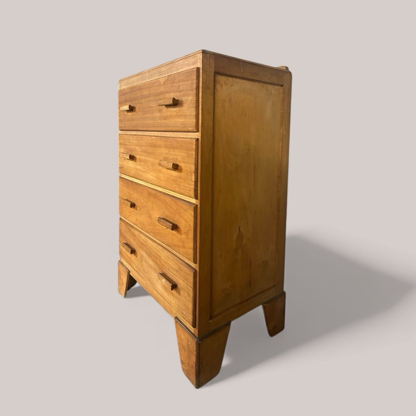 1930s Utilitarian Solid Pine Tallboy