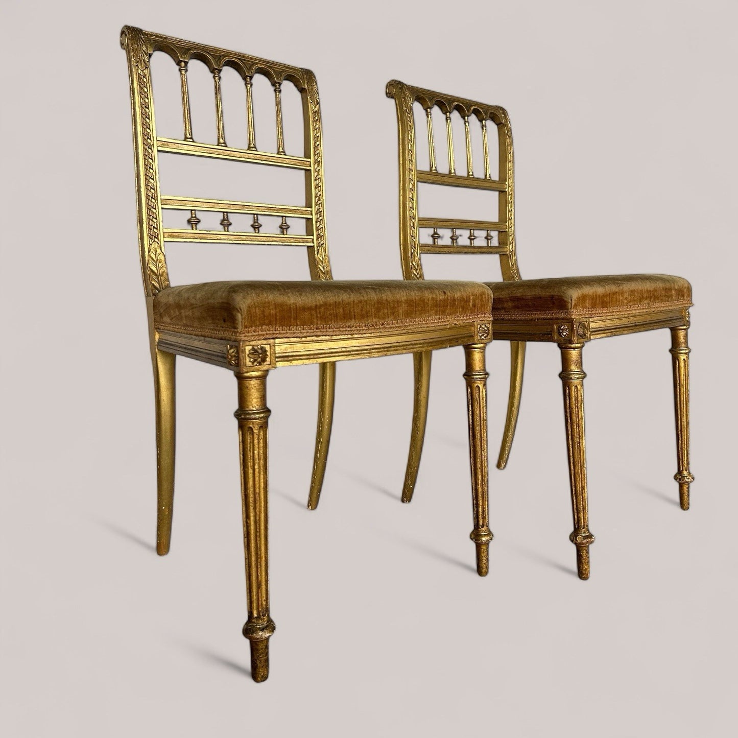 Pair of Antique Gilt Salon Chairs