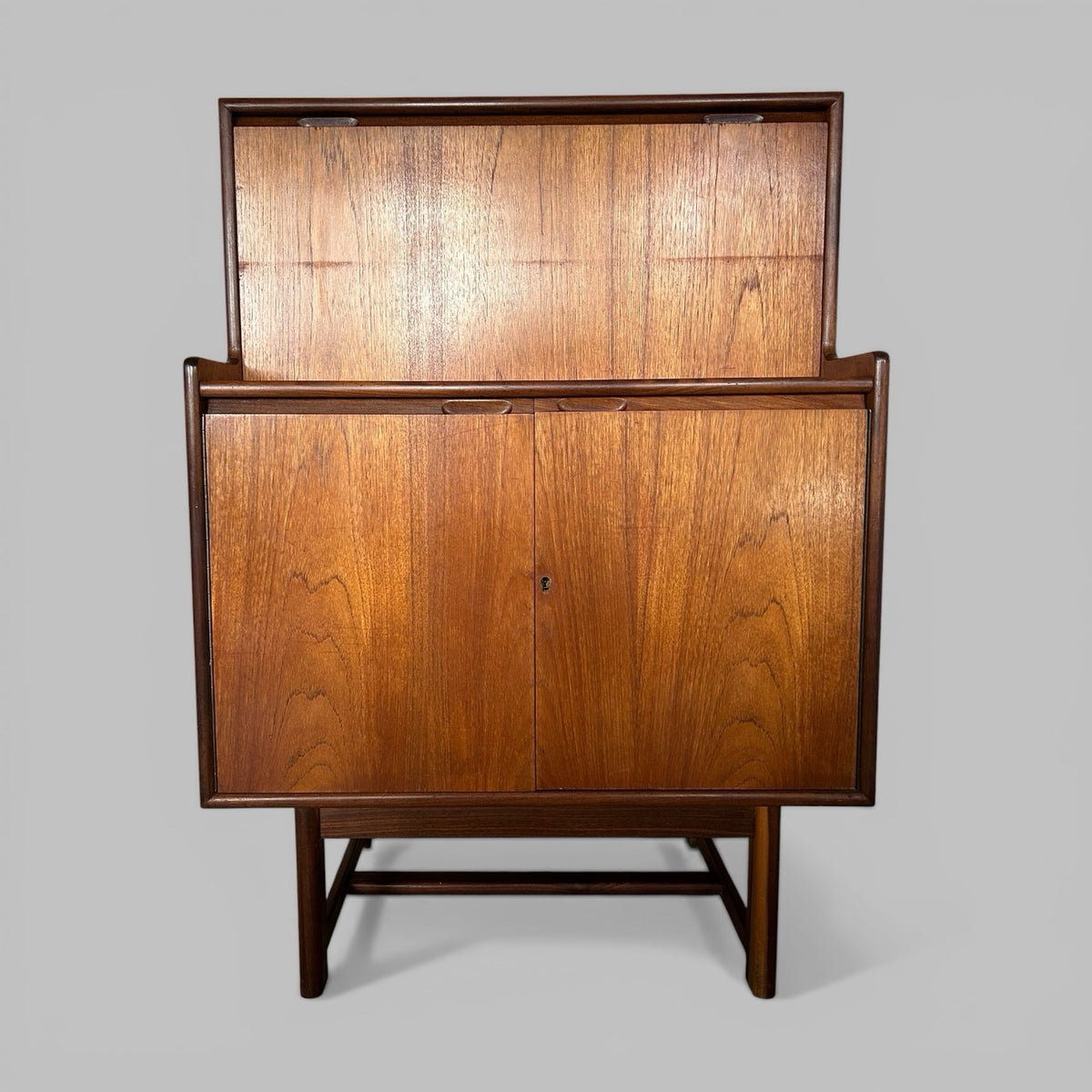 Turnidge of London Teak Bureau Mid Century Writing Desk