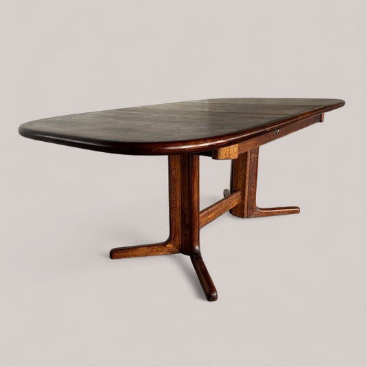 Danish Rosewood Extending Dining Table – Mid Century Scandinavian Style