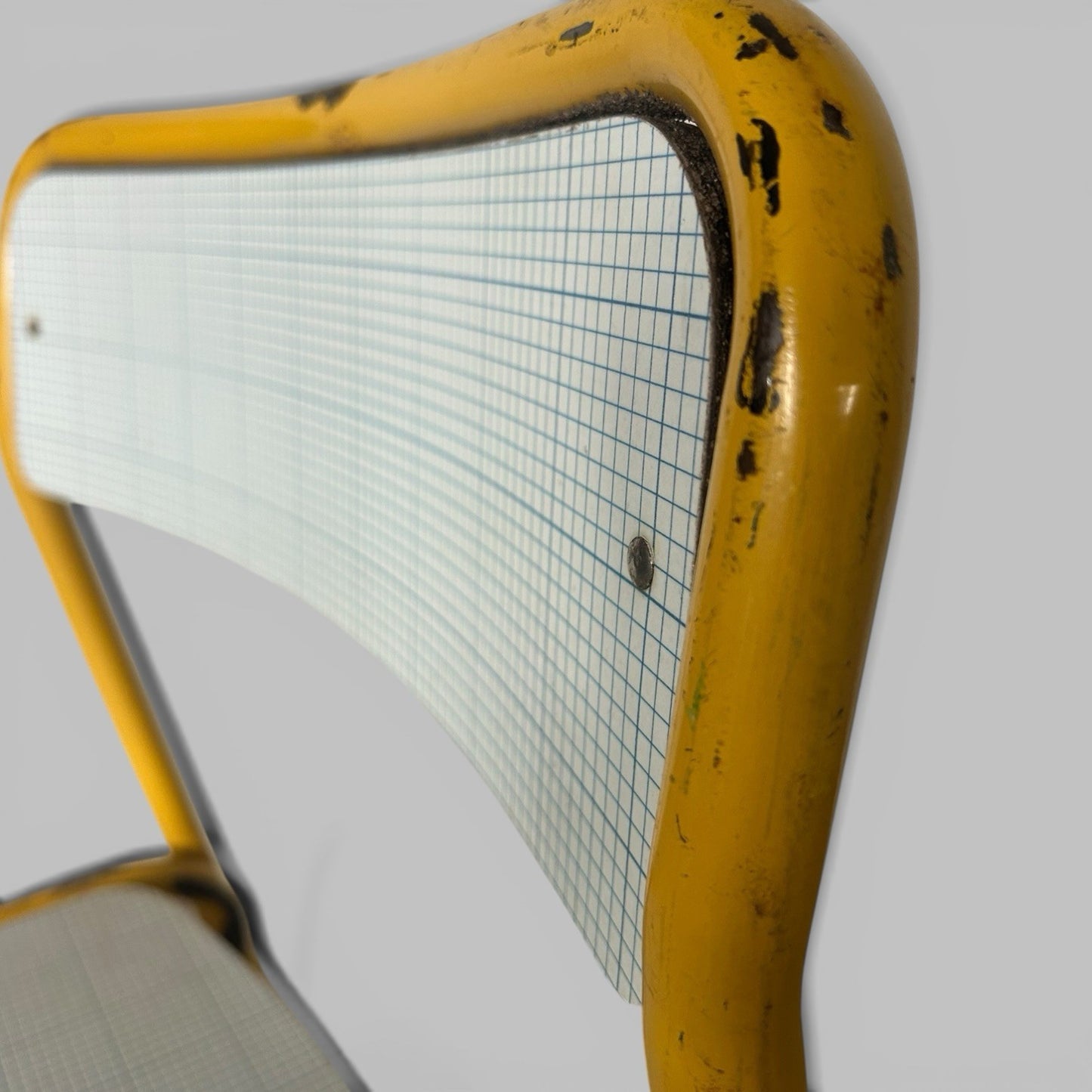 Yellow Tubular Steel Chair – Industrial School Chair with Formica Seat