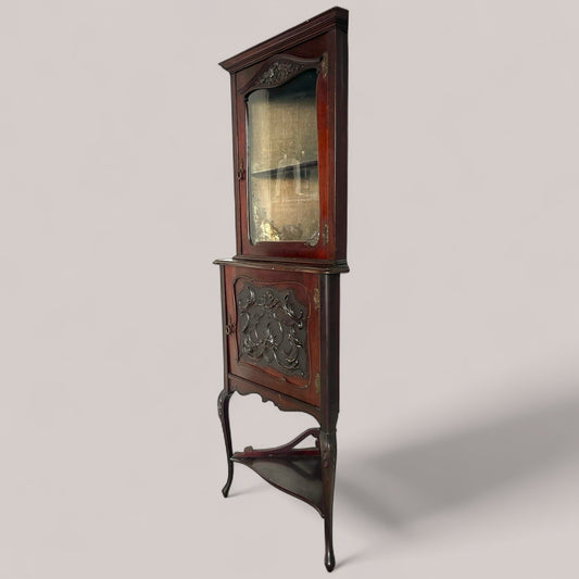 Antique Victorian Mahogany Corner Cabinet