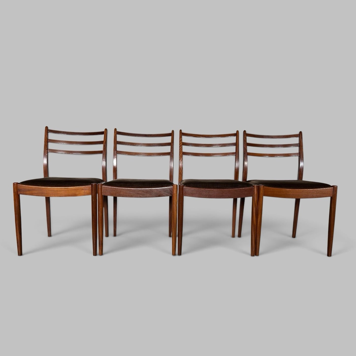 Vintage G Plan Teak Dining Chairs – Original Brown Velour Seats