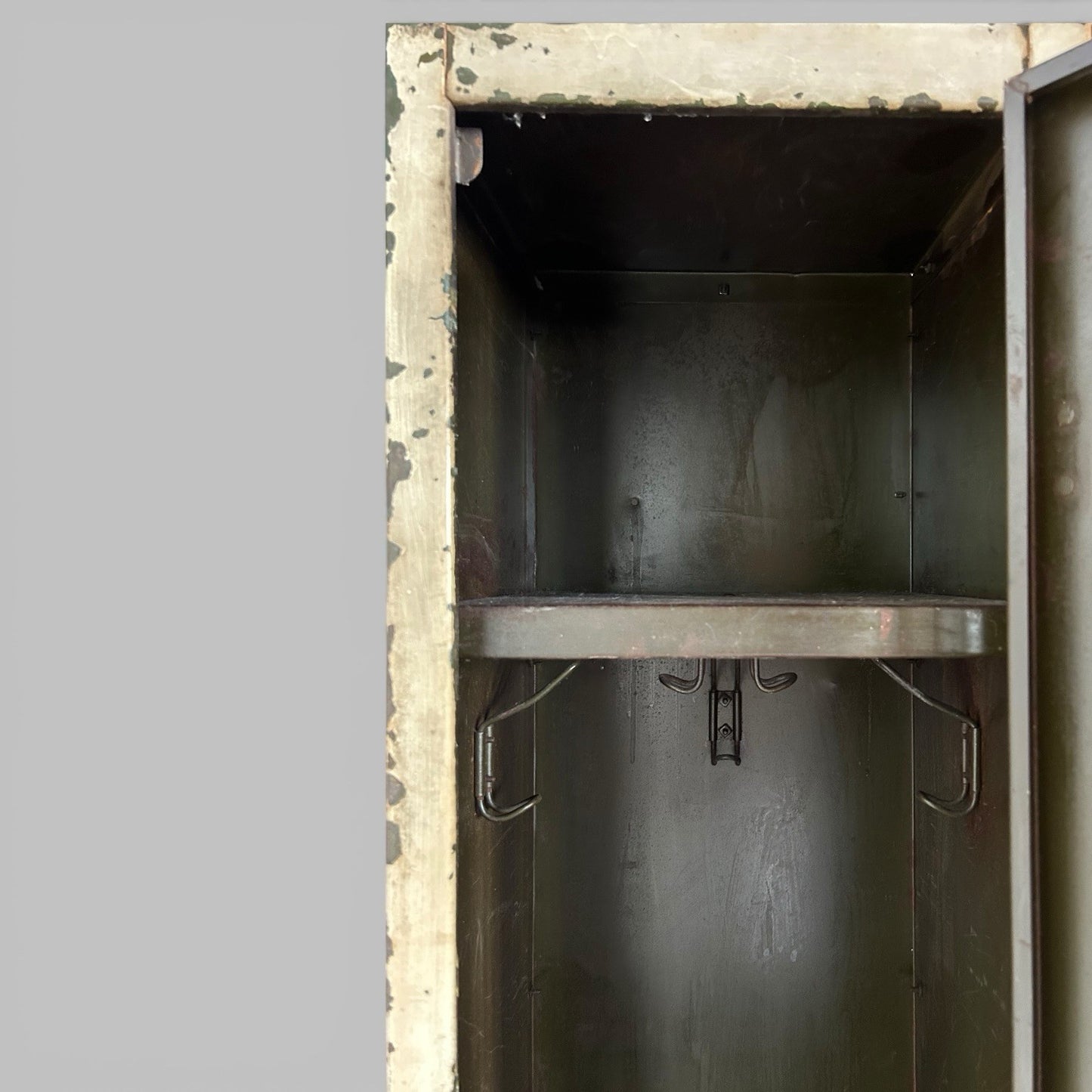 Vintage Industrial Metal Lockers – Bank of 4 – Original Paint