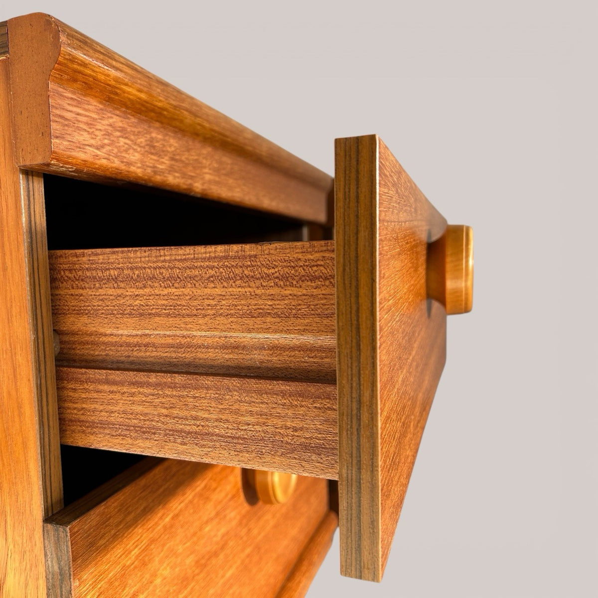 Pair of 1960s Consort Teak Bedside Tables – Mid Century Two Drawer Cabinets