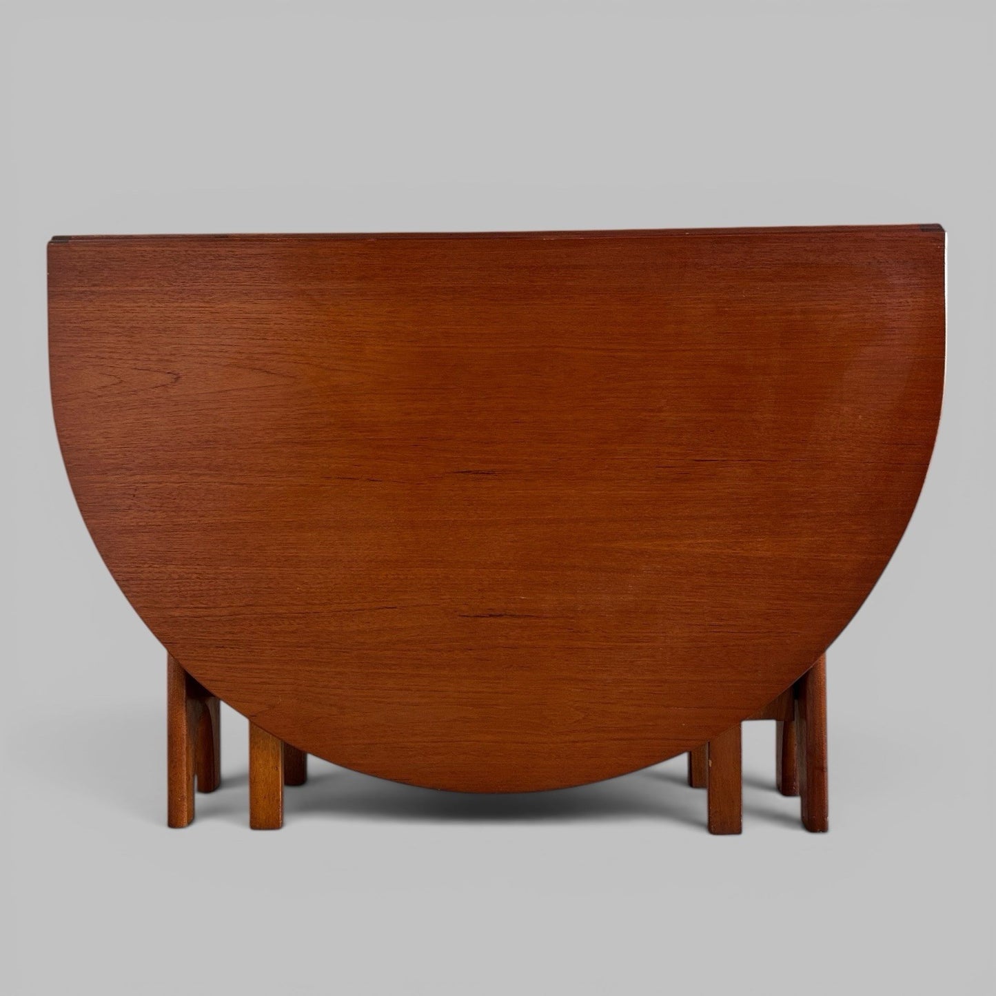 Mid Century Teak Oval Drop Leaf Dining Table by A.H. McIntosh