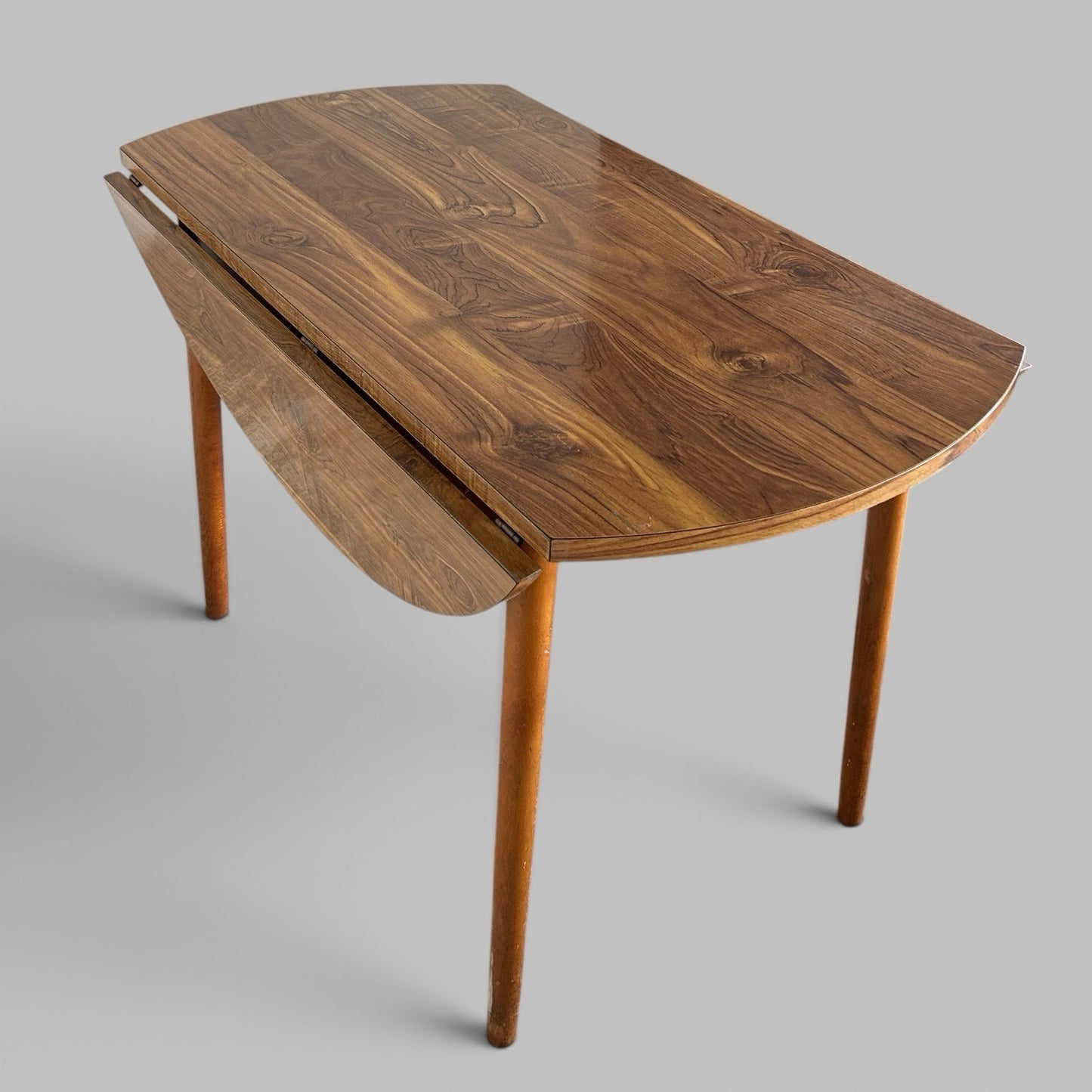 1960s Dinette Drop Leaf Dining Table – Wood Effect Formica Top