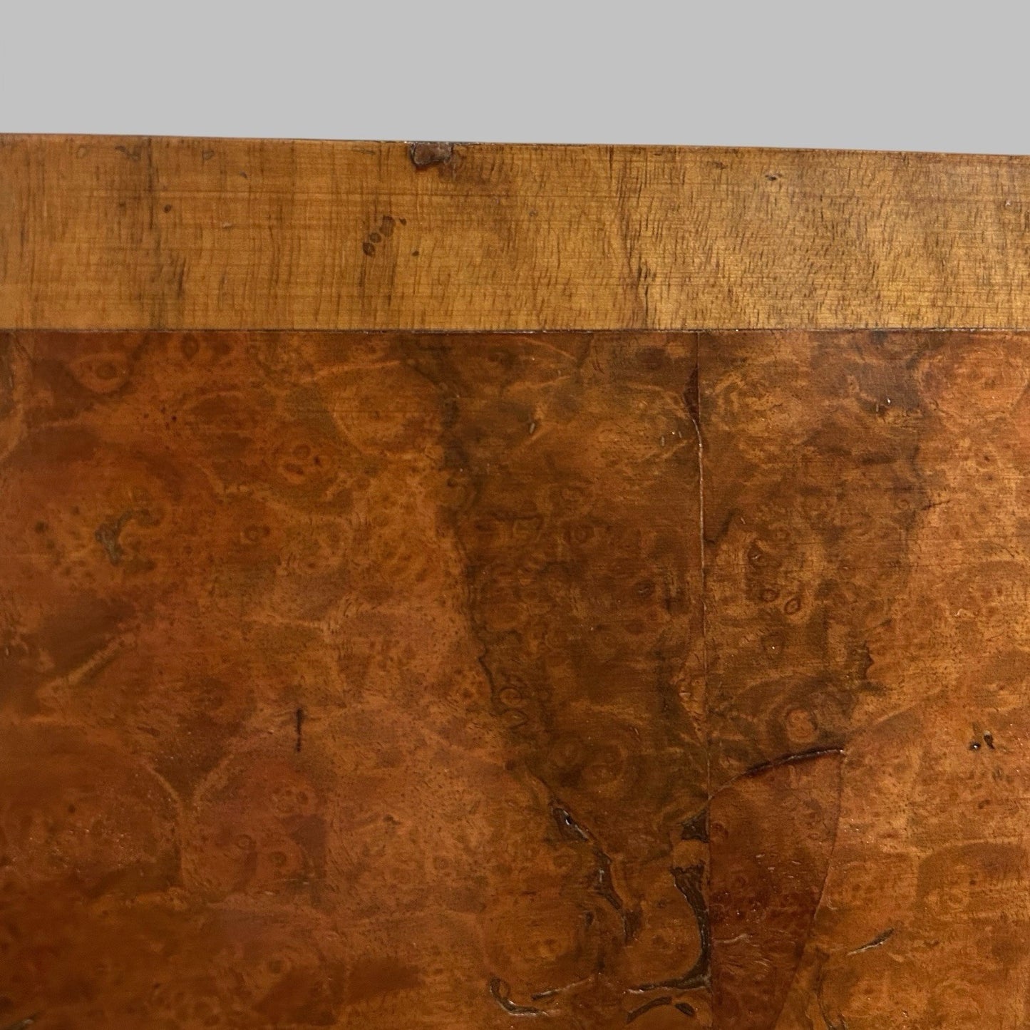1930s Art Deco Burr Walnut Double Bed Headboard