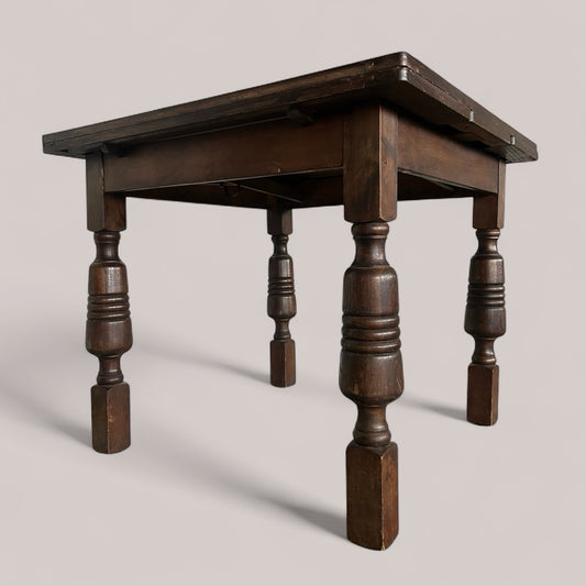 Antique Victorian Oak Drawer-Leaf Table