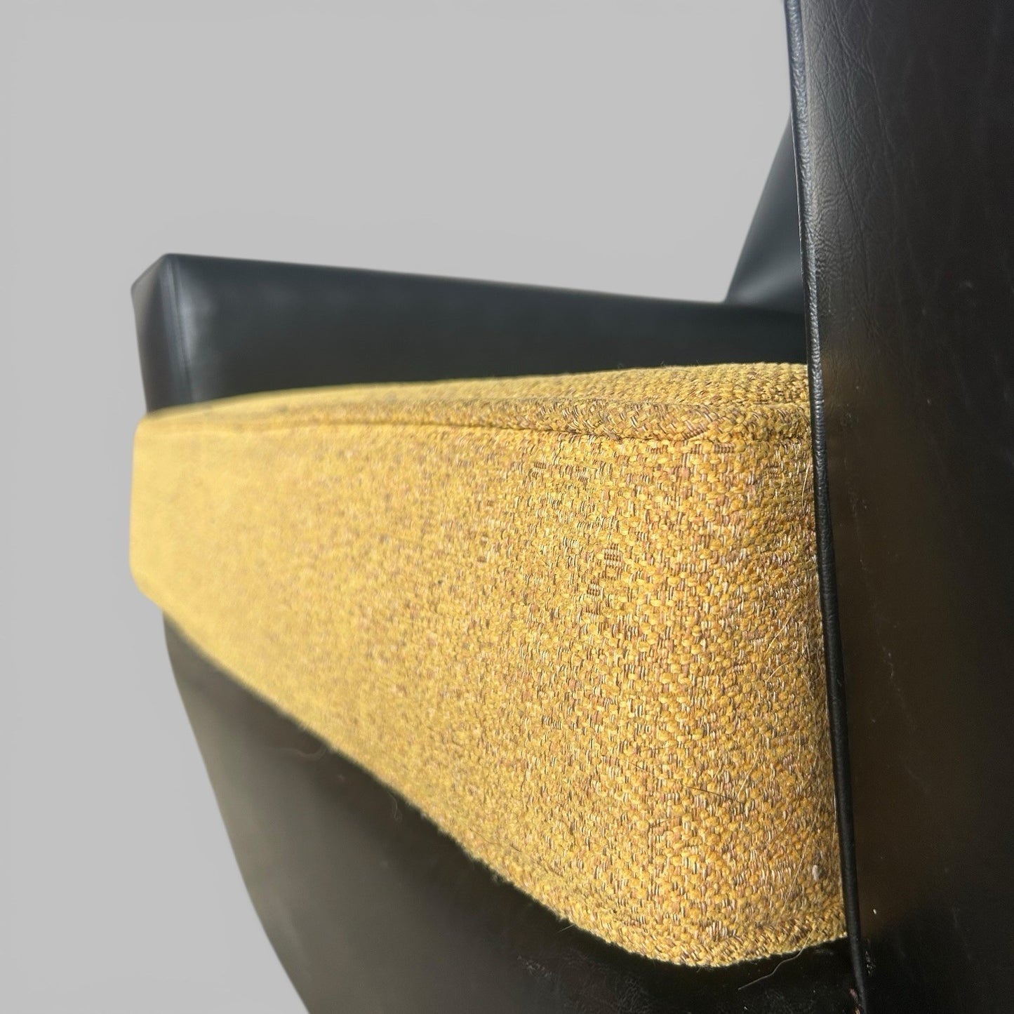 1960s Black Vinyl Lounge Armchair