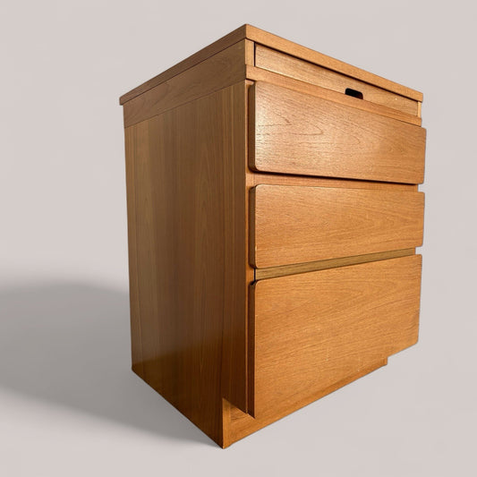 Tapley 33 Teak Desk with Three Drawers and Pull-Out Writing Surface