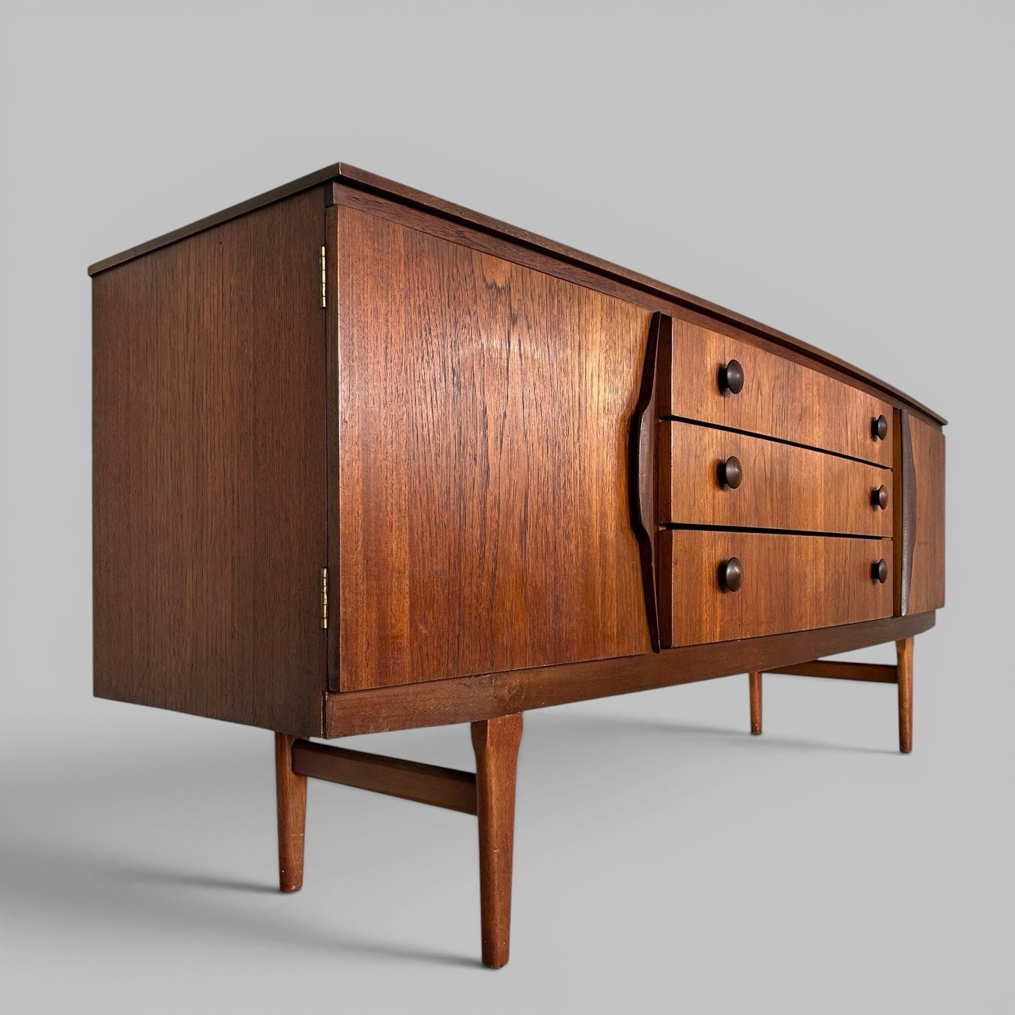 1960s Beautility Sideboard – Bow Front Teak