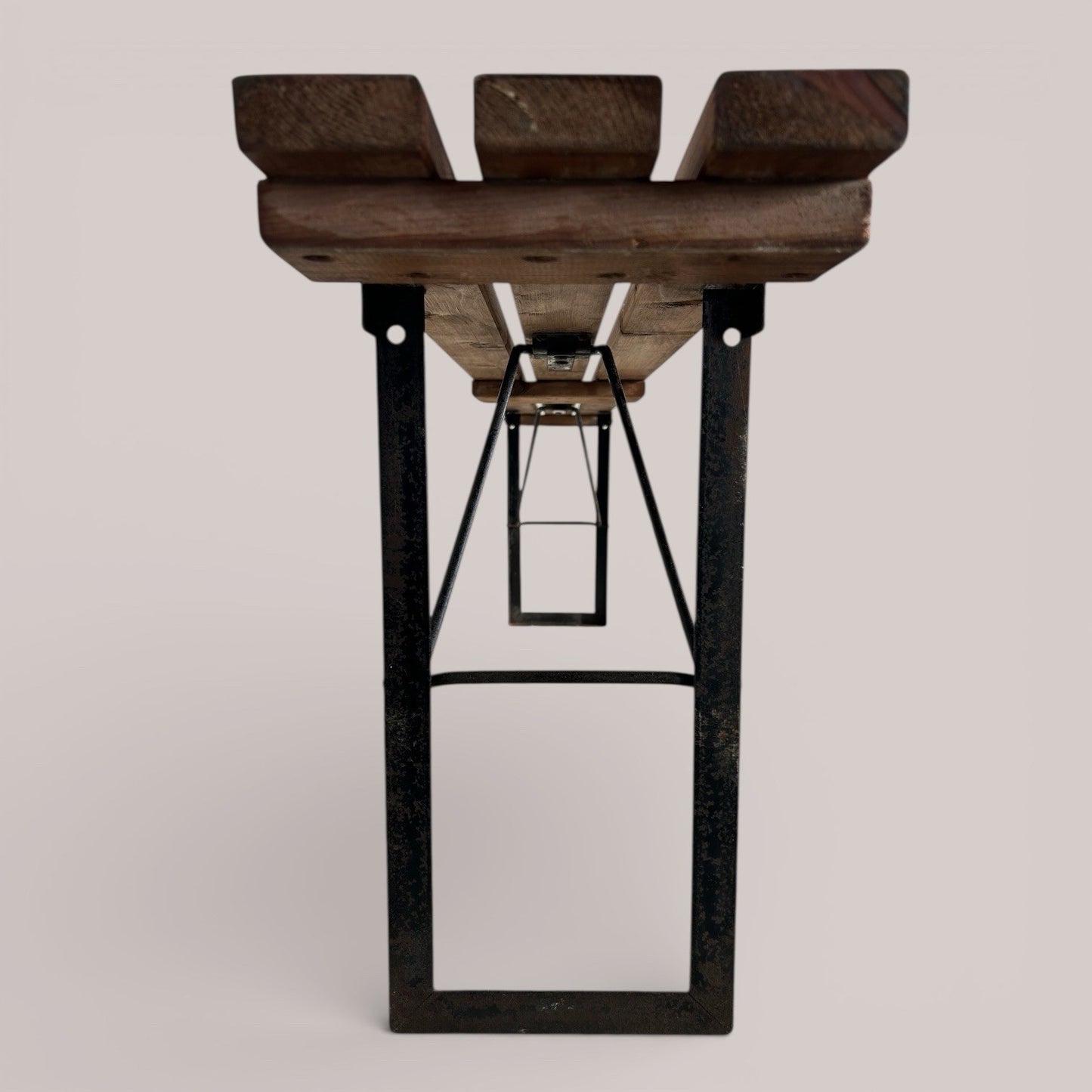 Vintage Military Folding Bench – MOD Ex Forces Industrial Seat