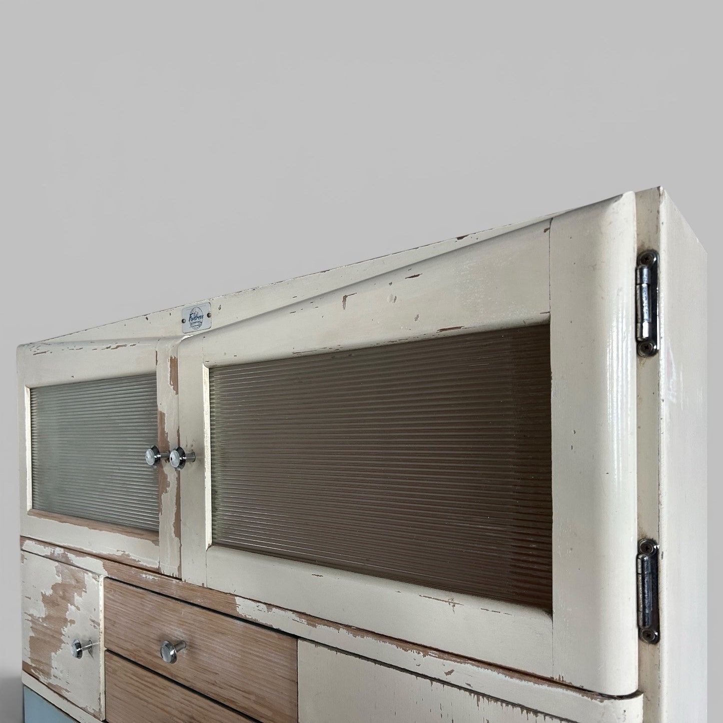 1950s Painted Kitchen Larder Cabinet with Cool Boxes