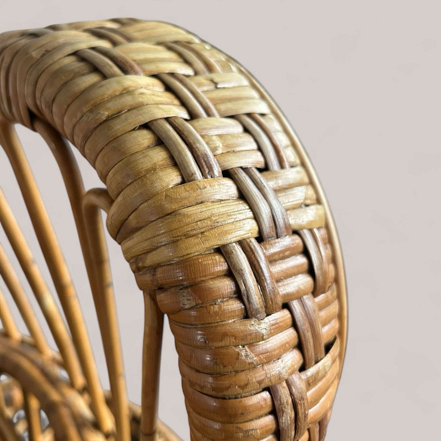 70s Wicker Peacock Throne Chair By Gio Ponti