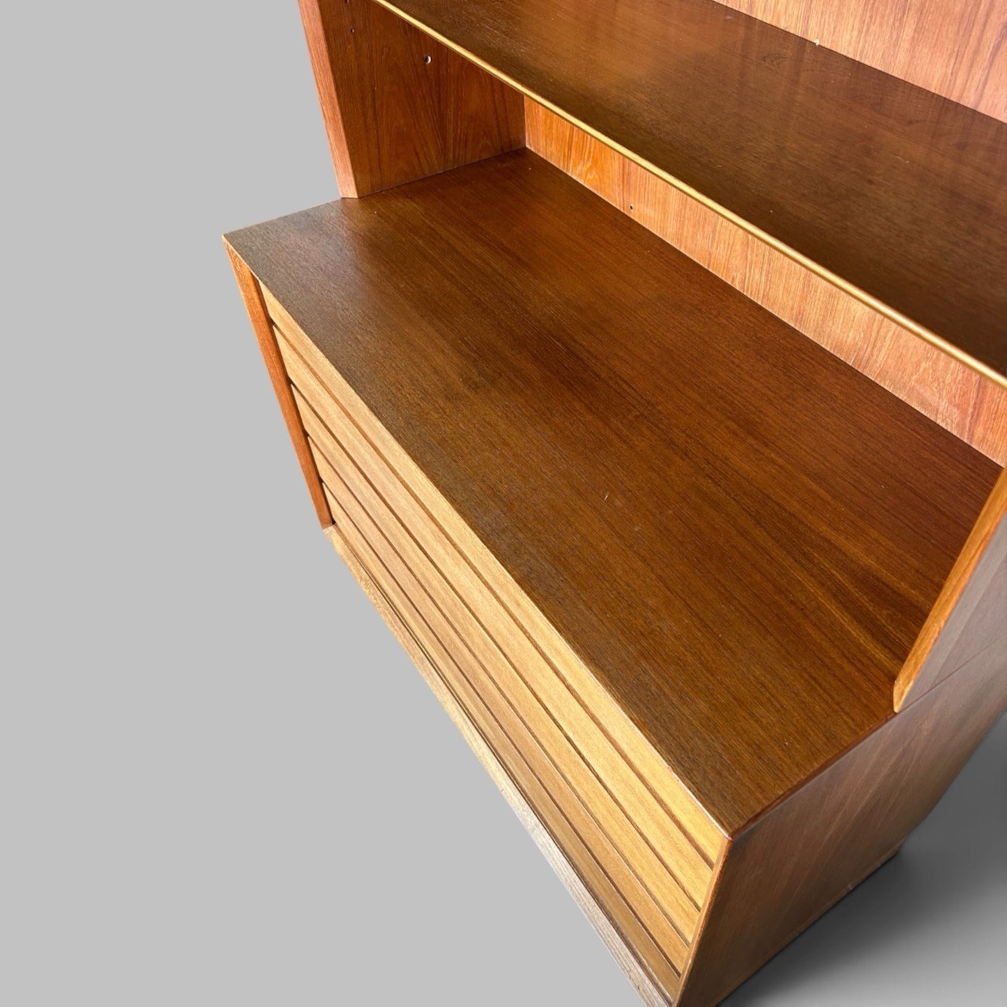 Poul Hundevad Danish 1960s Teak Five Drawer Bookcase Unit