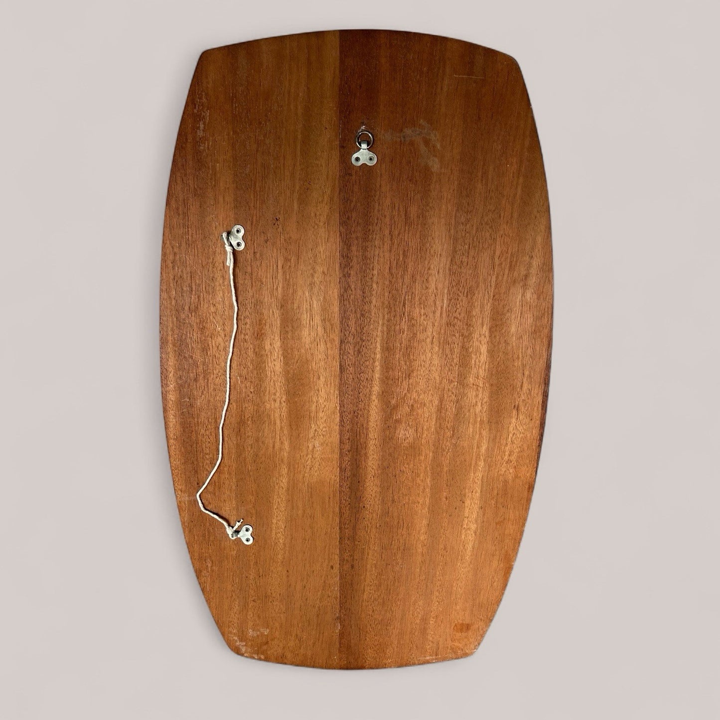 Squoval teak framed mirror