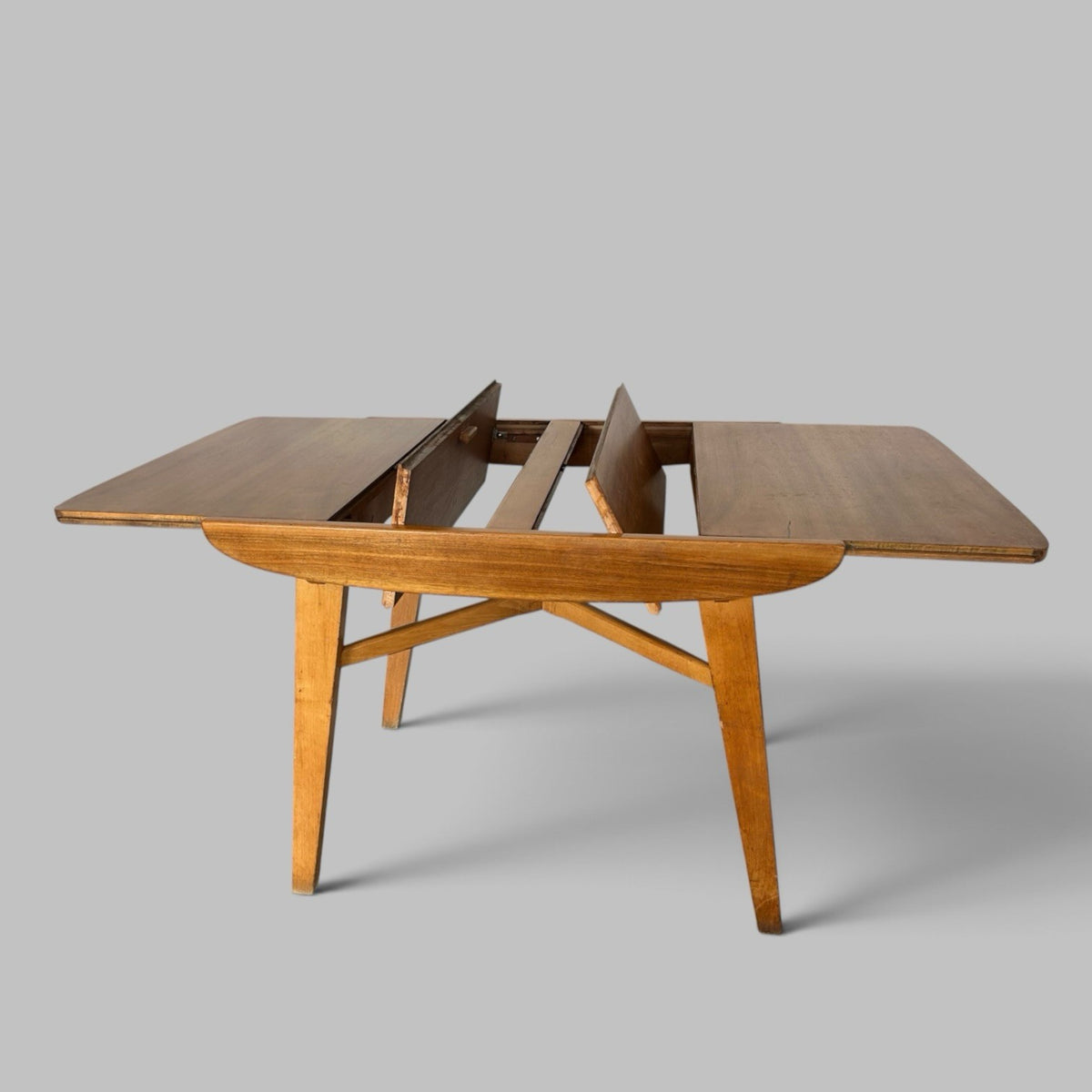 1950s Sputnik Style Compact Extending Dining Table with Butterfly Leaf