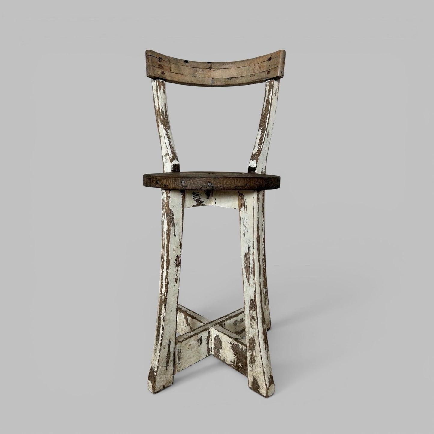 Rustic Distressed Wooden Side Chair